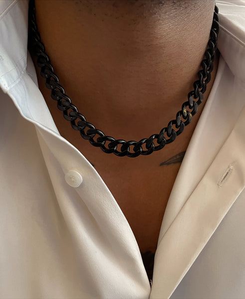 EMPIRE | ZibaMan | 6/8/11mm Black Cuban Necklace | Tarnish-Free