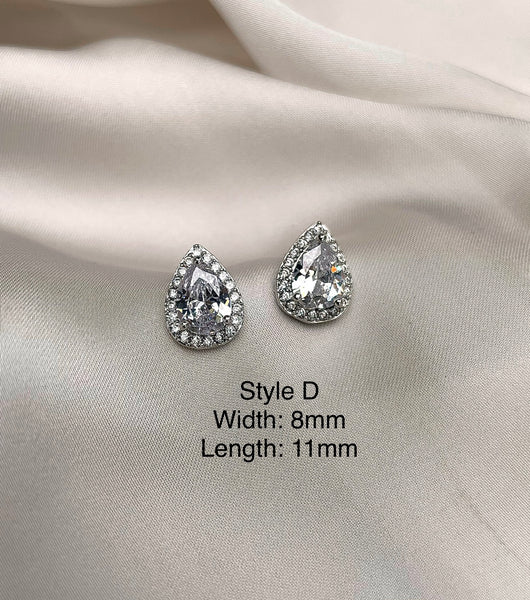 LUXURY STUDS | Cubic Zirconia Earrings | 5 Styles