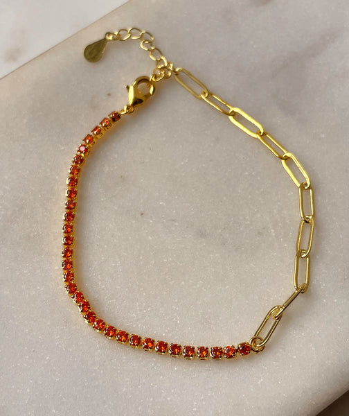 BREE | Gold/Silver Paperclip and Crystal Bracelet | Tarnish Free