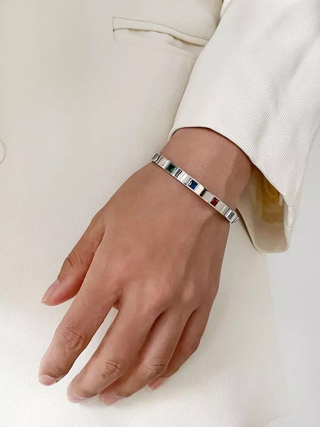 EUROPA | Tarnish-Free | Multicoloured/Clear Cubic Zirconia | Cuff (1 piece)