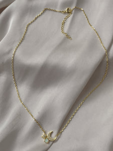 MUSCAT | Gold Encrusted Star Crescent | Necklace