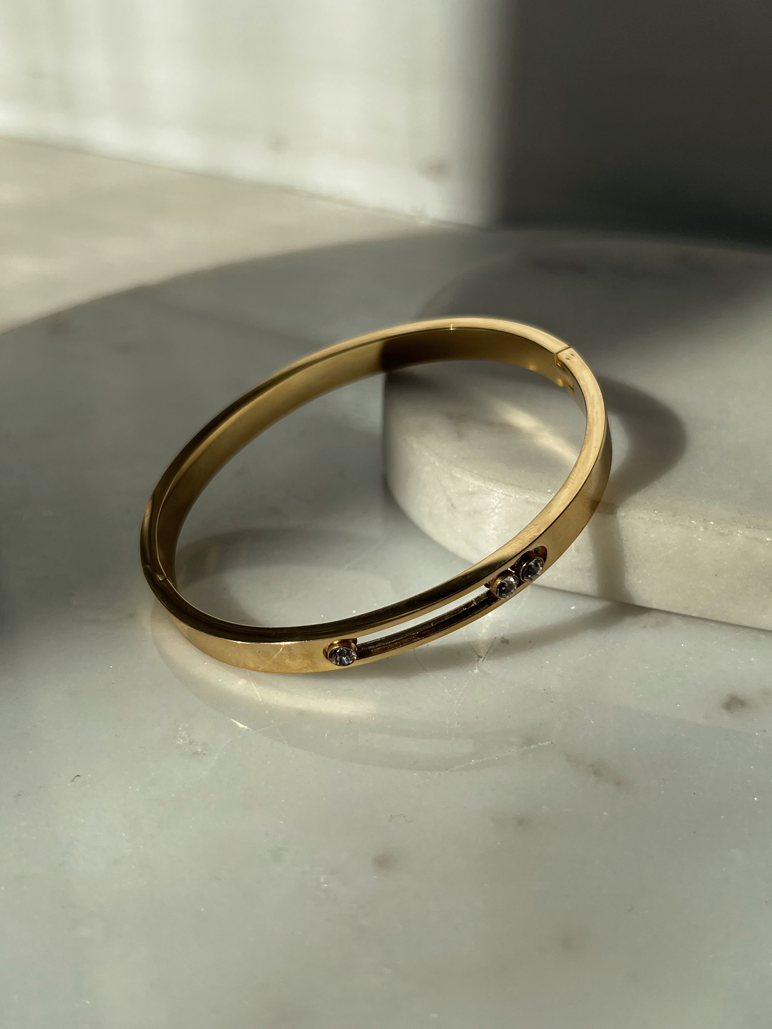 DANCING DIAMONDS BANGLE | Tarnish Free | Stainless Steel | Bracelet (1 piece)