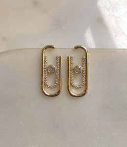 MARGOT | Gold/Silver Cubic Zirconia Paperclip | Earring